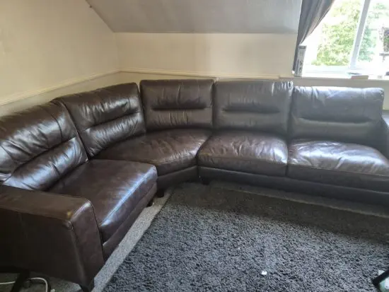 Scs Italian leather corner sofa