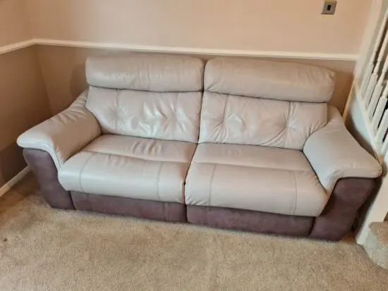 DFS Carello 3 Seater Leather Recliner Sofa