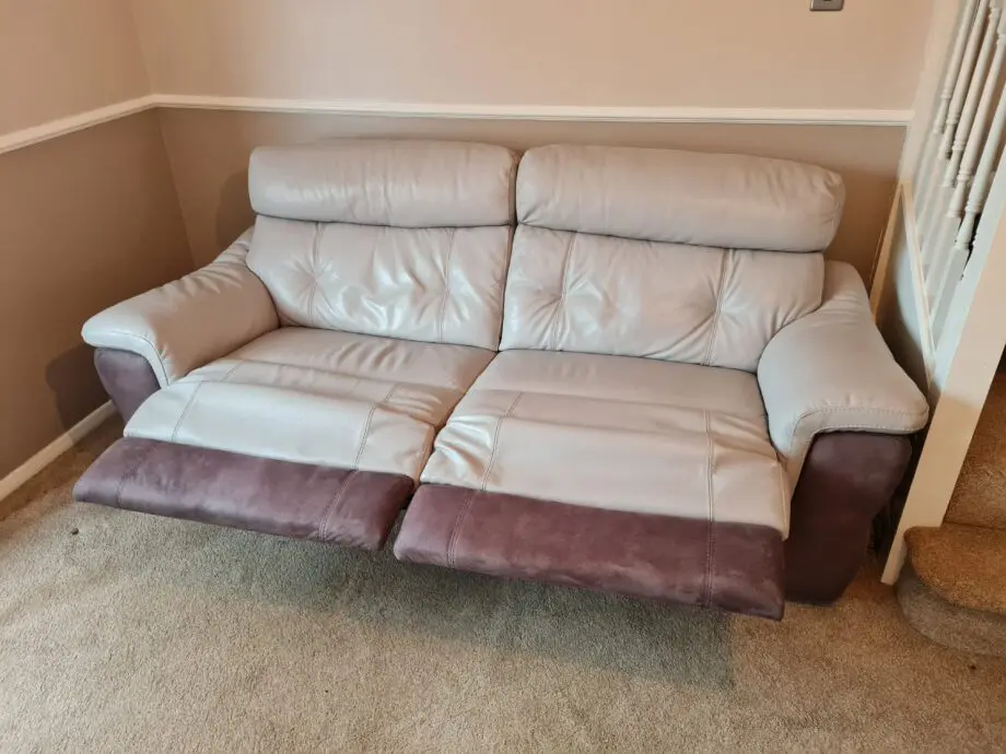 DFS Carello 3 Seater Leather Recliner Sofa