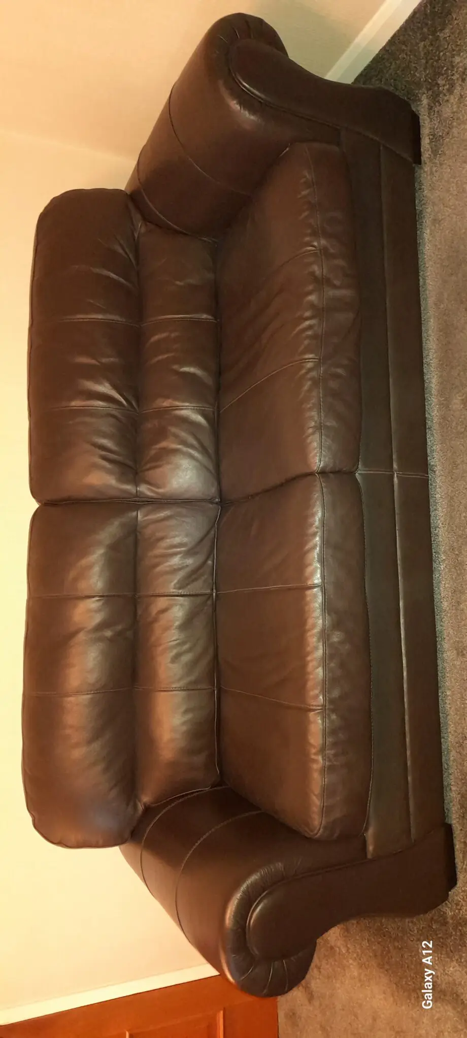 DFS Brown Leather Sofa and Matching Armchair