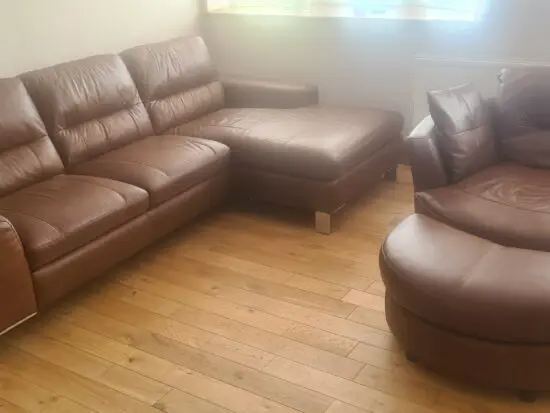 DFS leather corner Sofa and chair
