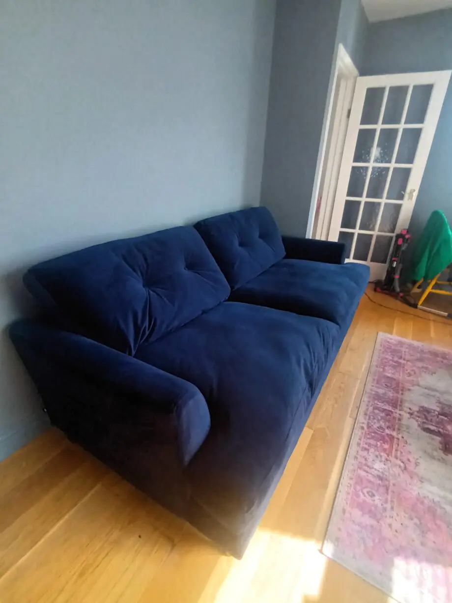 Joules velvet navy blue 4 seater sofa, Patterdale range from DFS