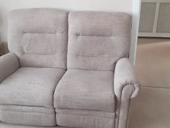 Oak furniture land oatmeal fabric electric reclining sofas