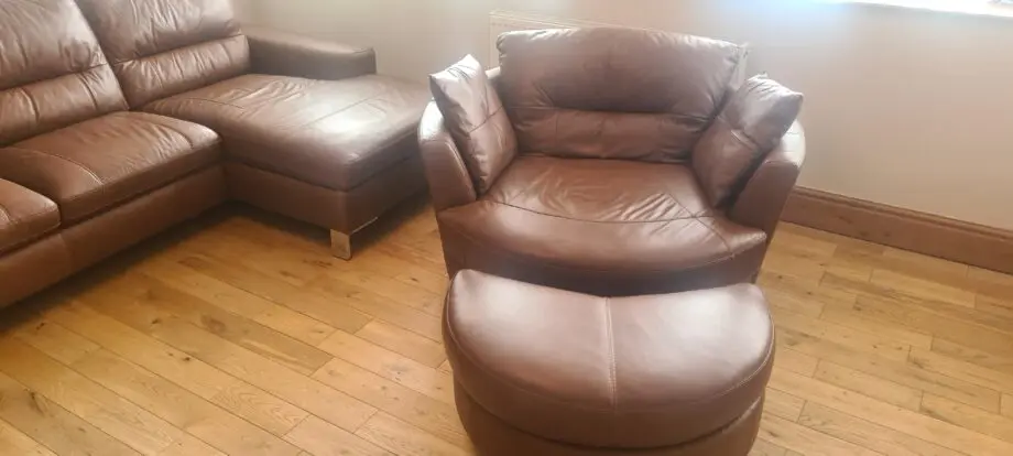 DFS leather corner Sofa and chair