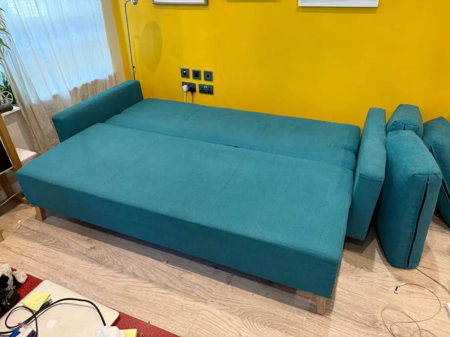 MSofas teal 3 seaters sofa bed