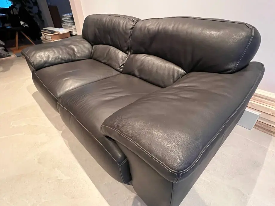 Roche Bobois, leather sofa, anthracite gray