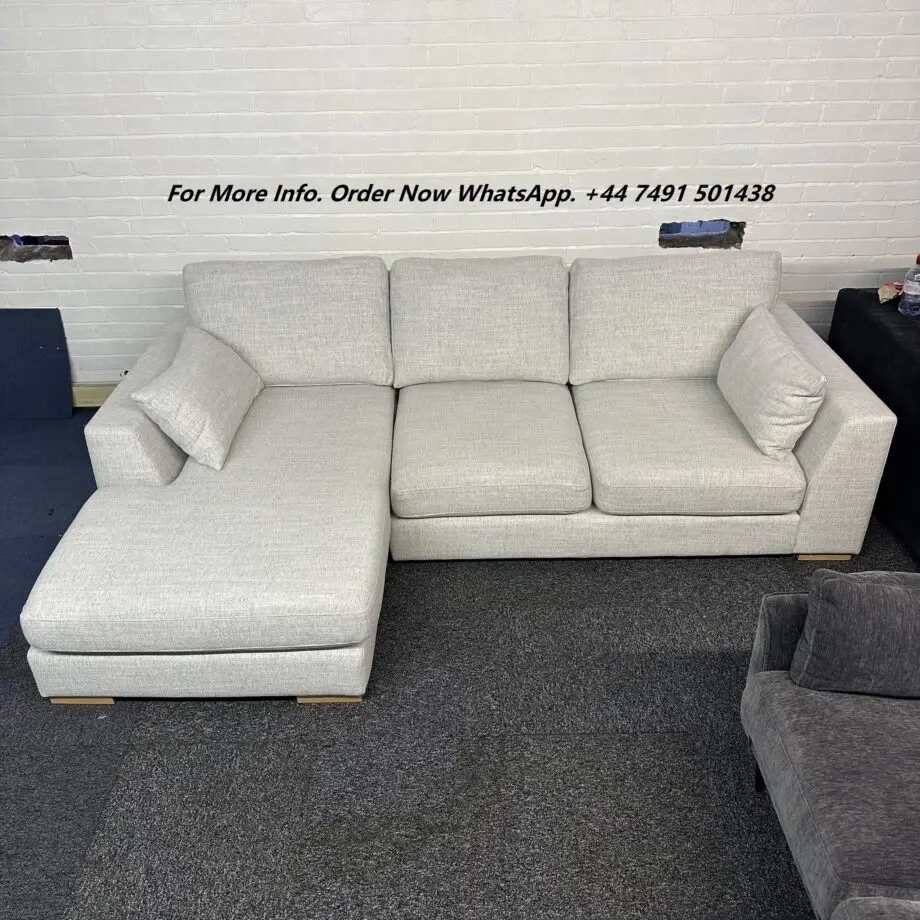 Dfs Calix Large Chaise End Sofa in Ivory Boucle