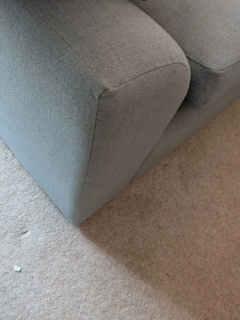 Large right hand Loaf Cuddlemuffin Modular Corner Sofa in Sea Fog Clever Woolly Fabric