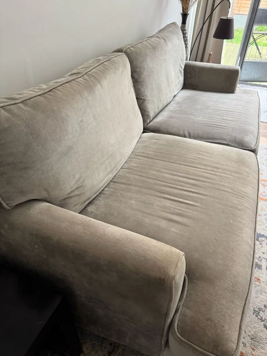 Stylish grey velvet Sofa Workshop sofa
