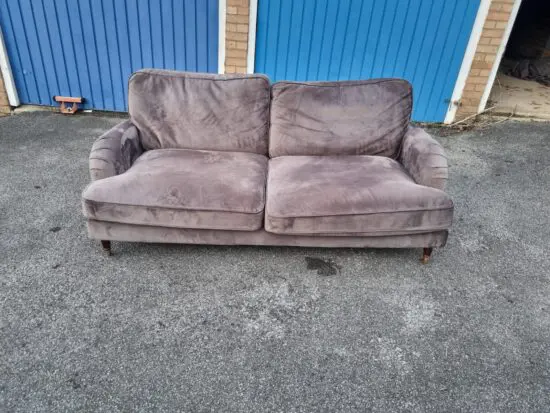 Large 2 seater sofa soft brown