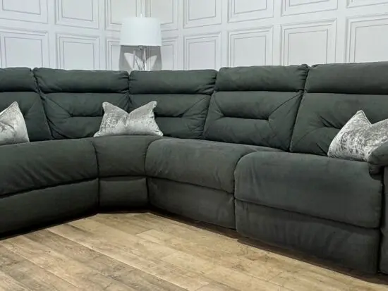 Grey Electric Corner Recliner With USB Connectivity