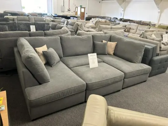 U-Shape Grey Sectional For Sale