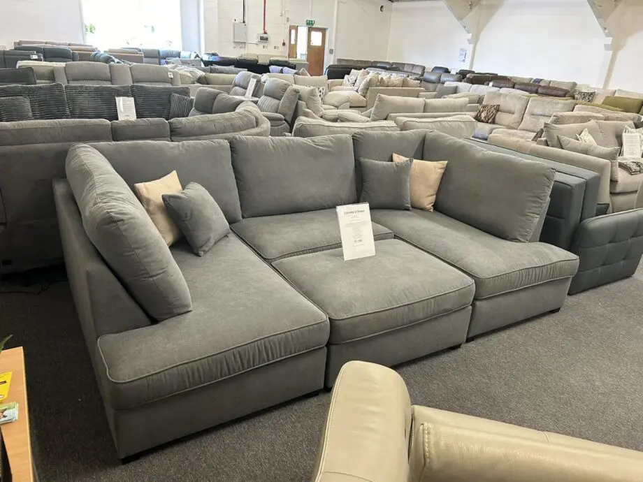 U-Shape Grey Sectional For Sale