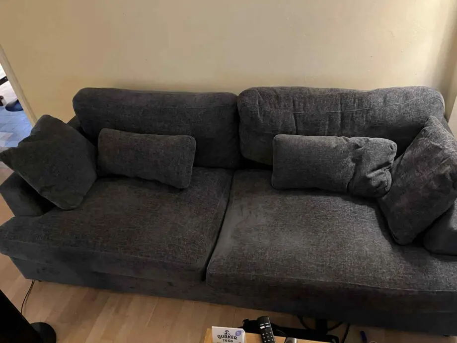 Solace+Co Drew 3 Seater Charcoal Chenille Sofa