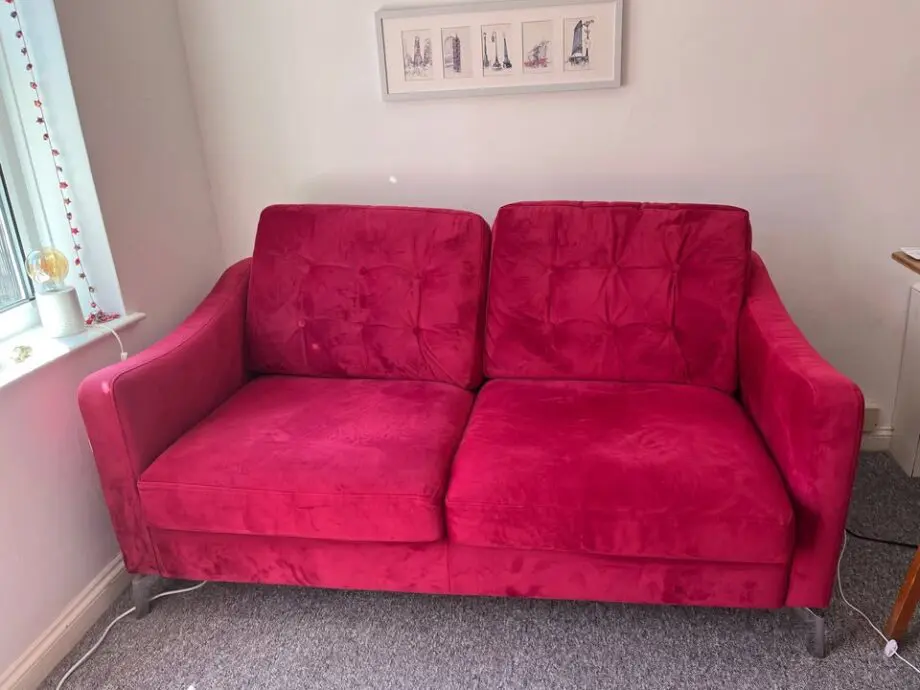 cute red sofa