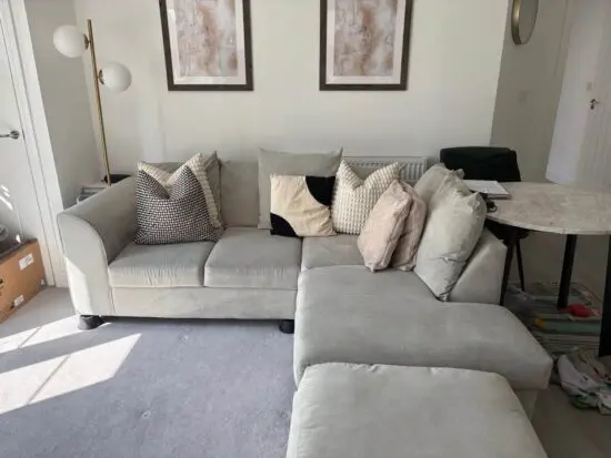 4 seater L shape sofa with footstool