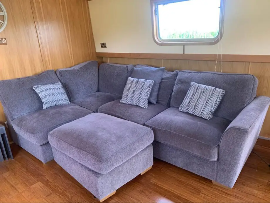 4 seater L shape high back sofa with footstool