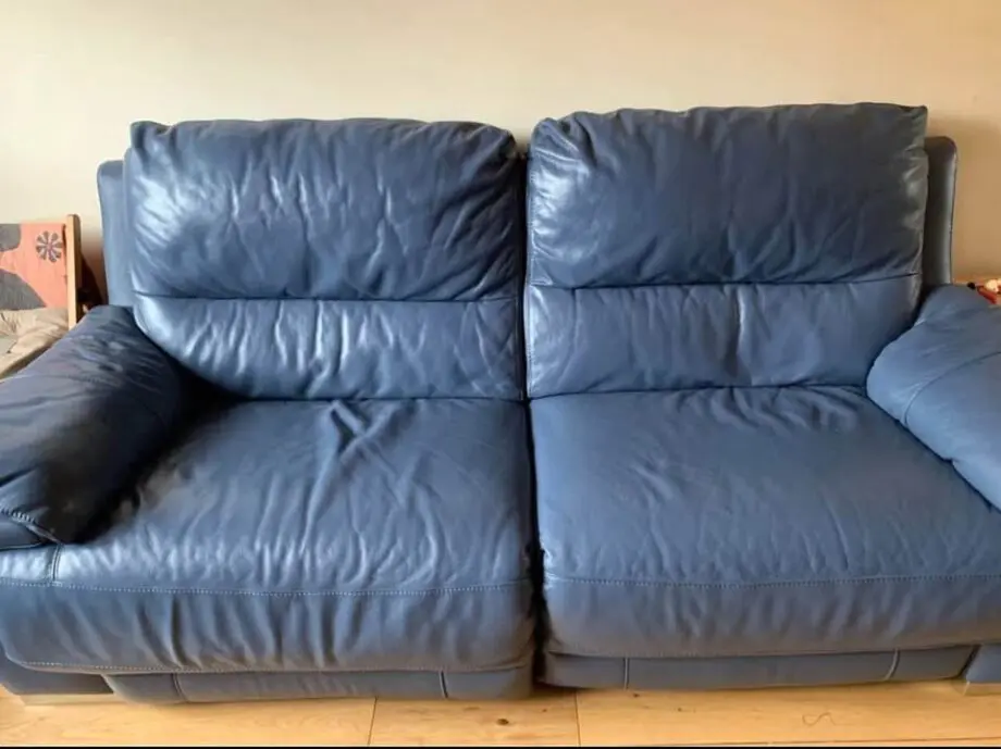 DFS Denim Blue Falcon Power Recliner Sofa Set