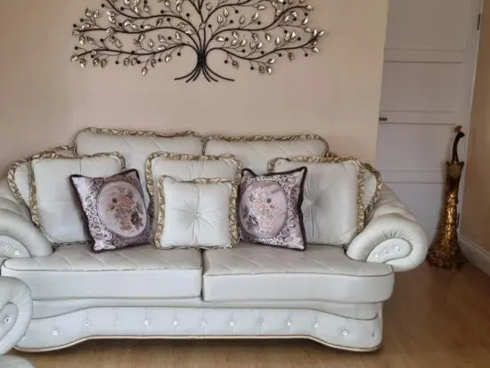 Cream Sofa set with cushions