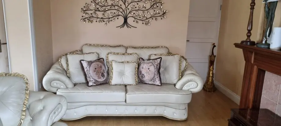 Cream Sofa set with cushions
