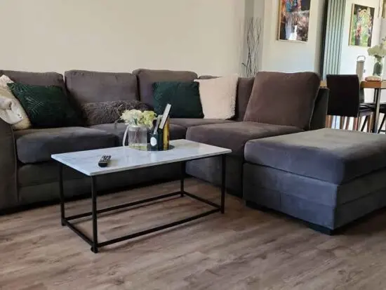 4 seater l shape sofa with footstool