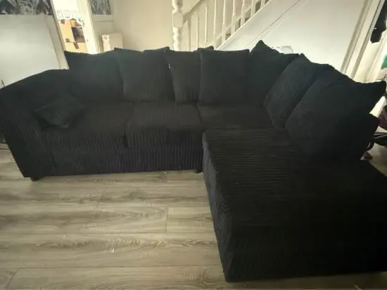 4 SEATER L SHAPE CORD SOFA