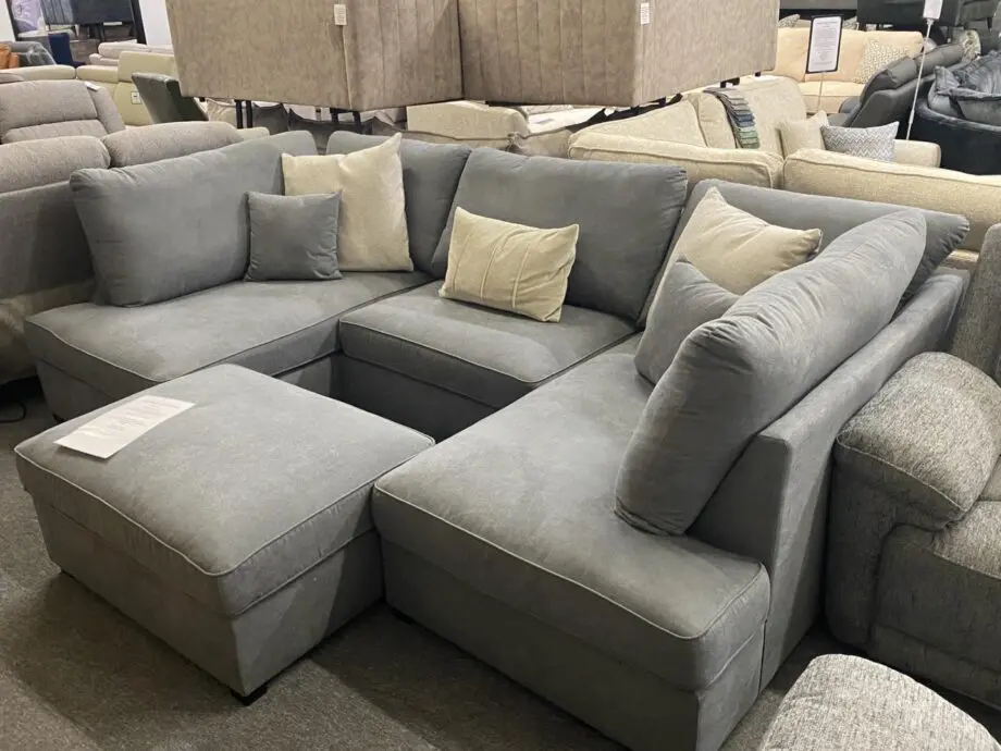 U-Shape Grey Sectional For Sale