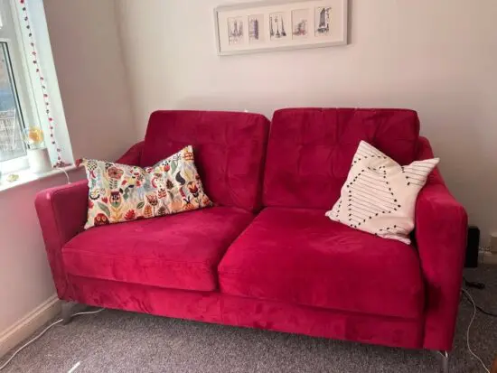 cute red sofa