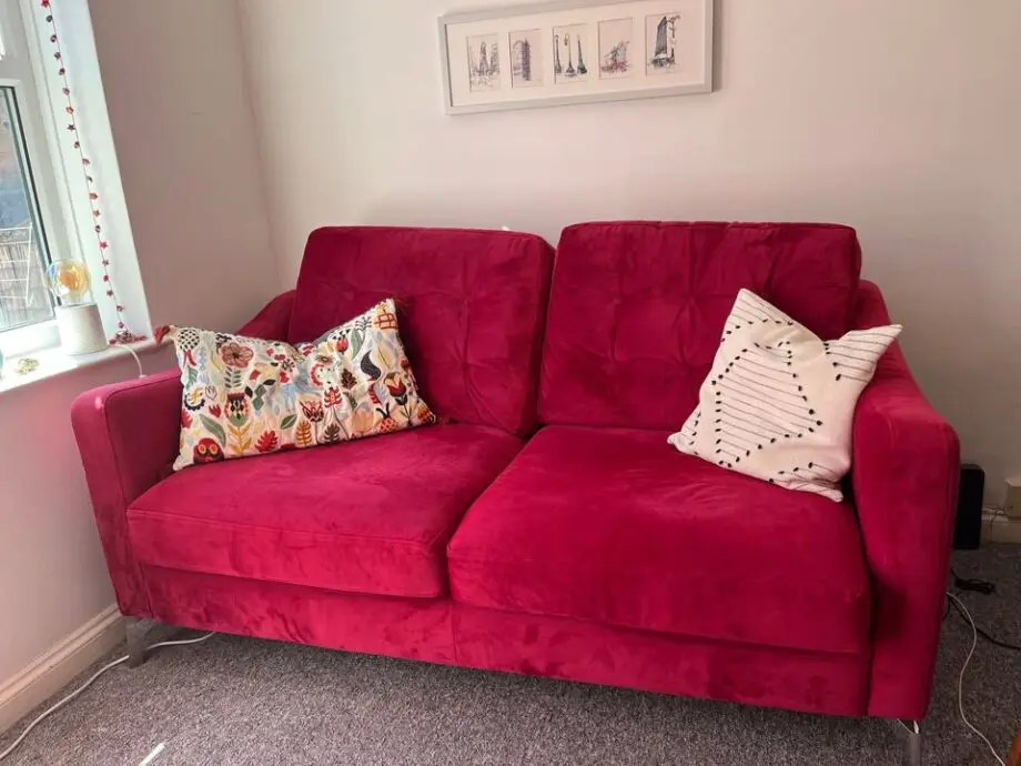 cute red sofa