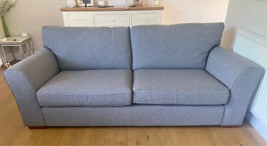 3 SEATER GREY HIGH BACK SOFA