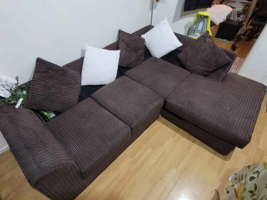 4 seater l shape cord sofa