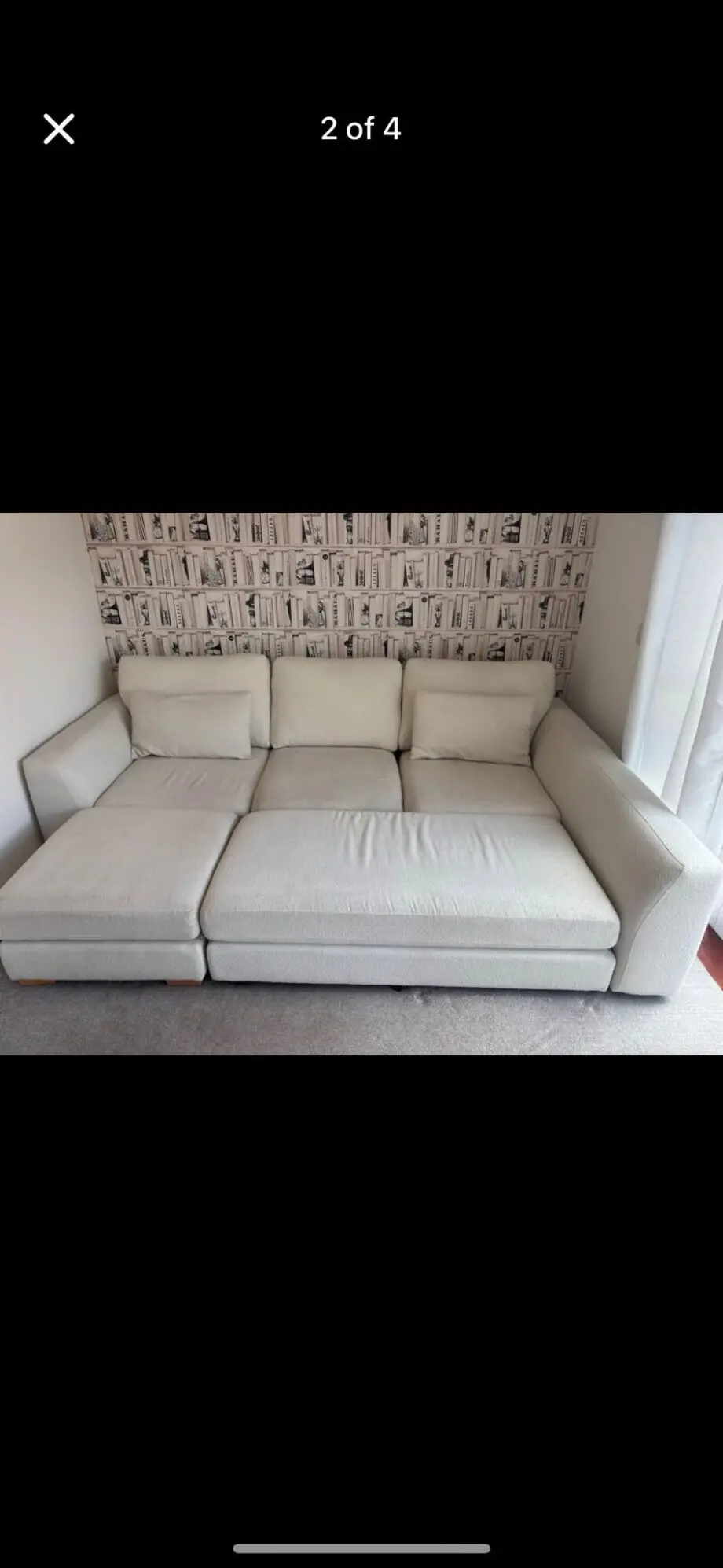 DFS Calix Ivory Right hand facing large chaise end sofa