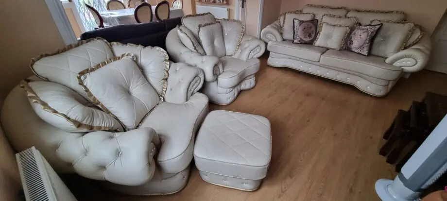 Cream Sofa set with cushions