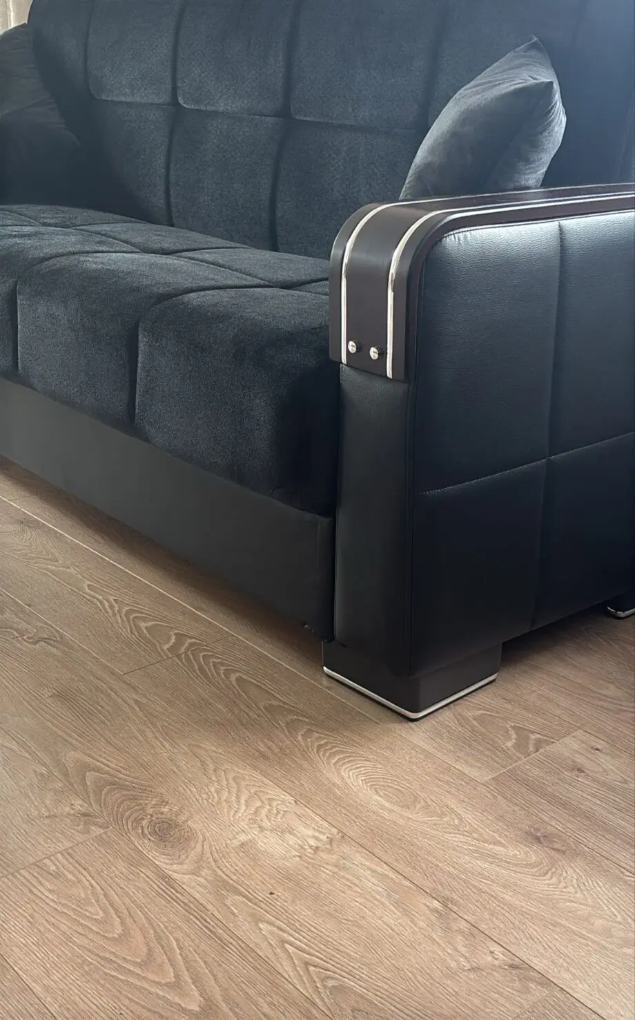 2 brand new 3 seater black Sofa beds