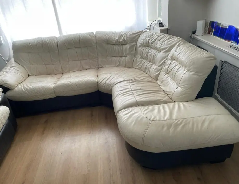 DFS cream corner sofa, a recliner sofa chair and a round corner sofa