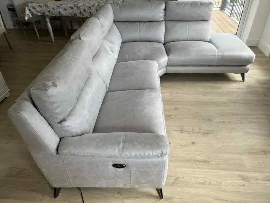 Contempo 3 Seater Chaise End Fabric Power Recliner Sofa