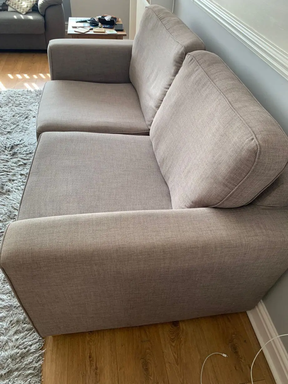 Dfs 3 seater sofa removable covers cushion is foam filled. It’s the same range as Kian on the dfs website