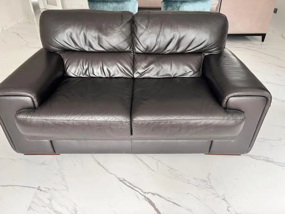 DFS complete leather sofa set with rug