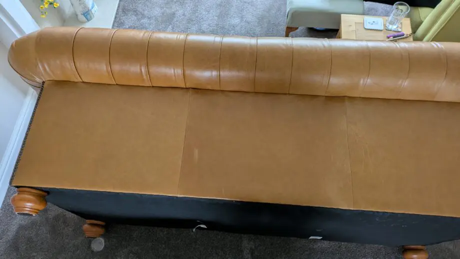 Pair of genuine leather SAXON chesterfield sofas