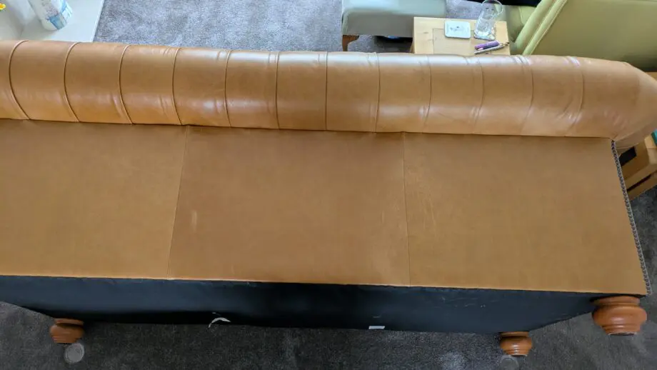 Pair of genuine leather SAXON chesterfield sofas
