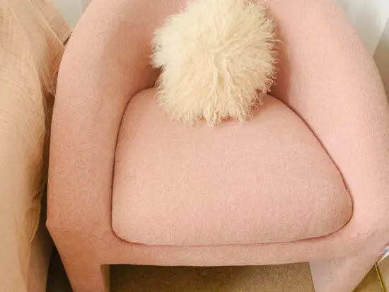 Skovde Pink Boucle Accent Armchair