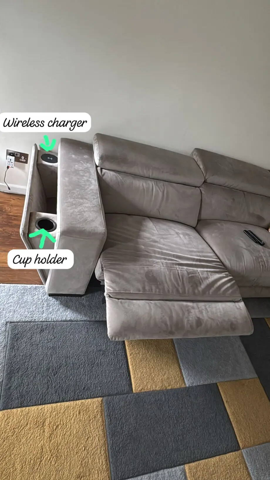 DFS champagne left hand side corner sofa