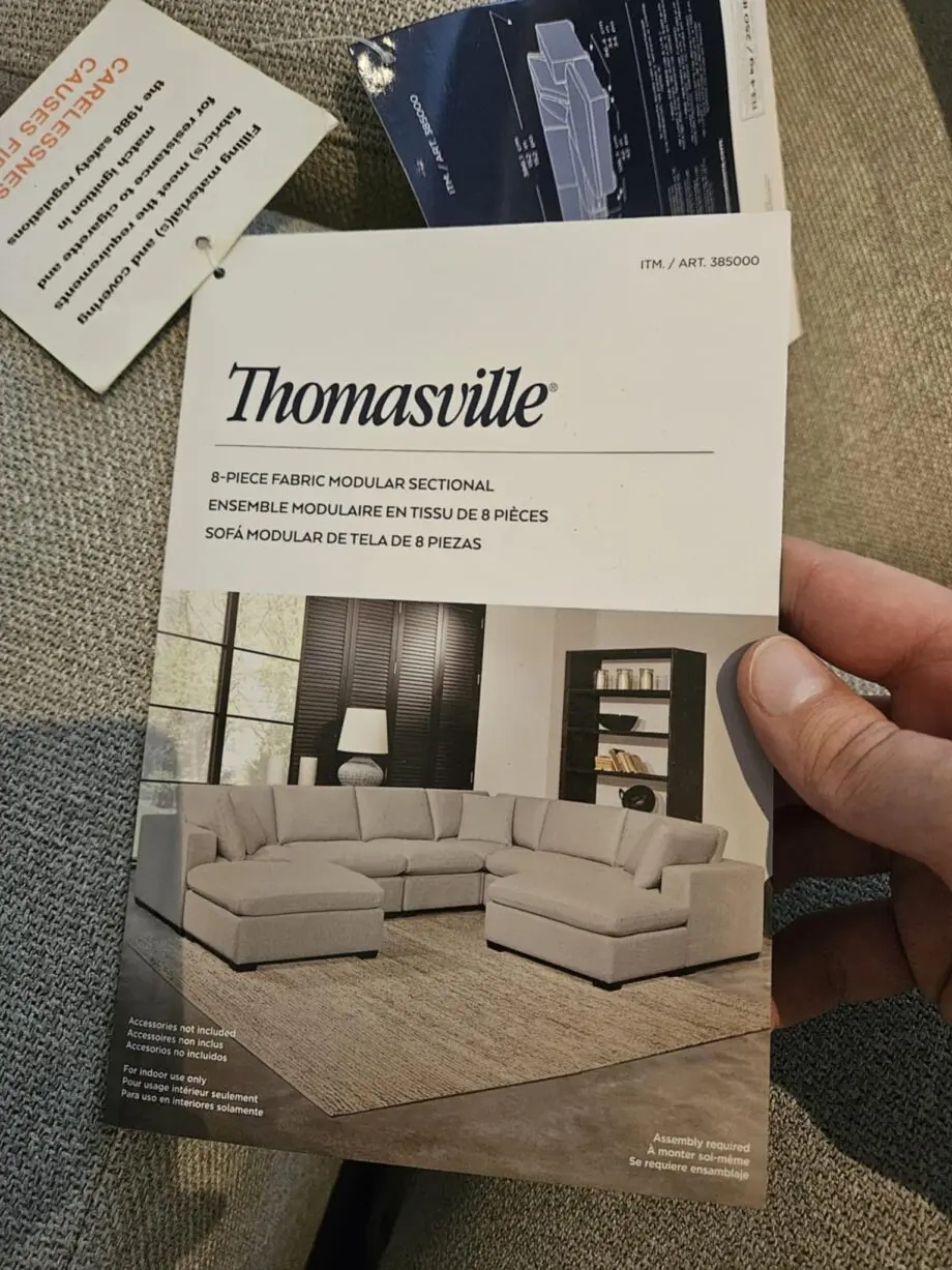 Thomasville 8 piece beige modular corner sofa/settee/couch plus ottomans.
