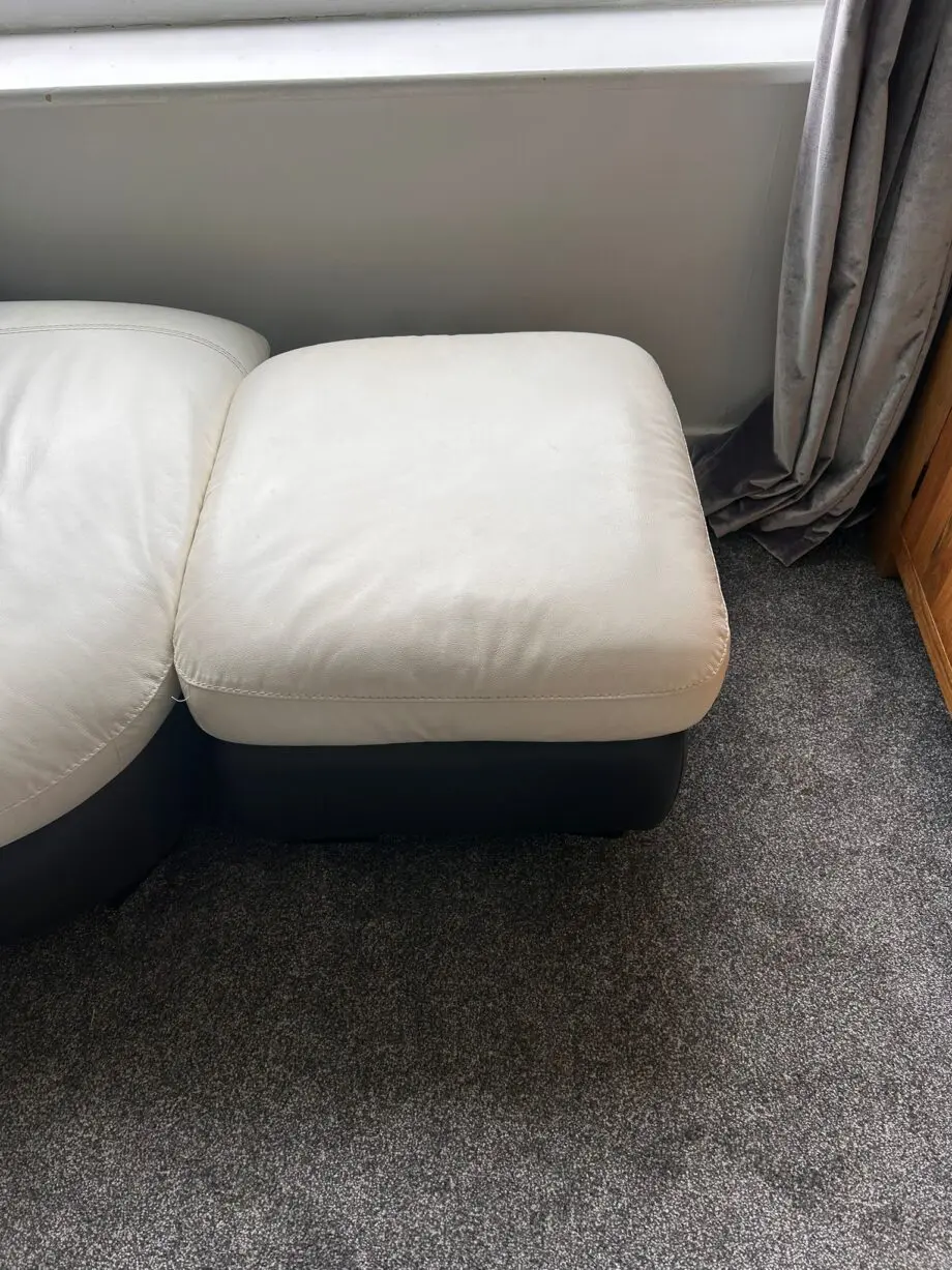 Corner sofa with chair and foot stool