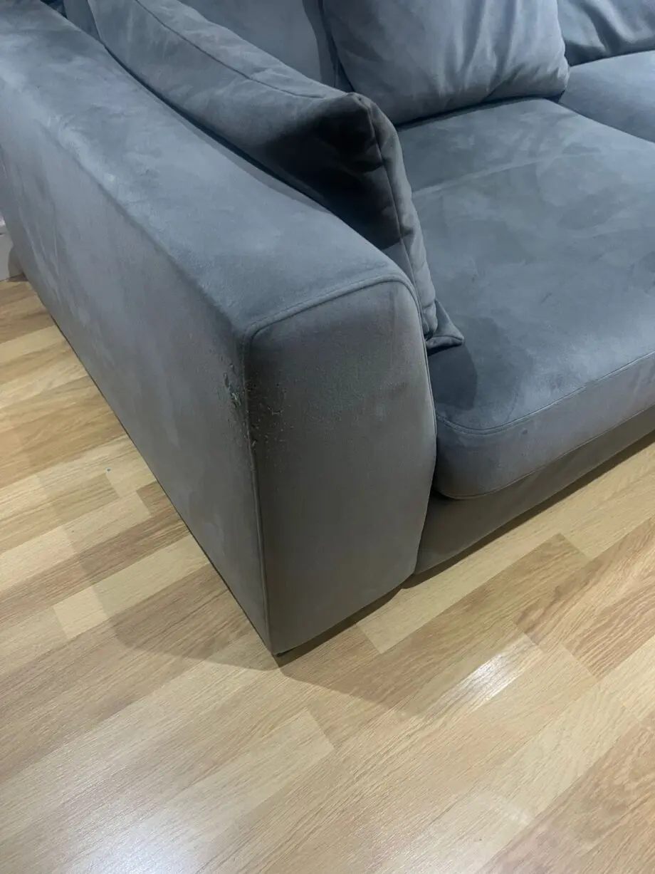 DFS Plush Velvet Left Corner Sofa – Grey