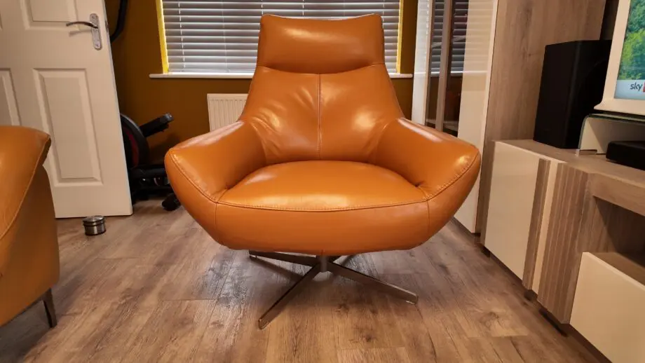Galaxy 3 seater power recliner chair and stool with power headrests and USB ports Honey Yellow