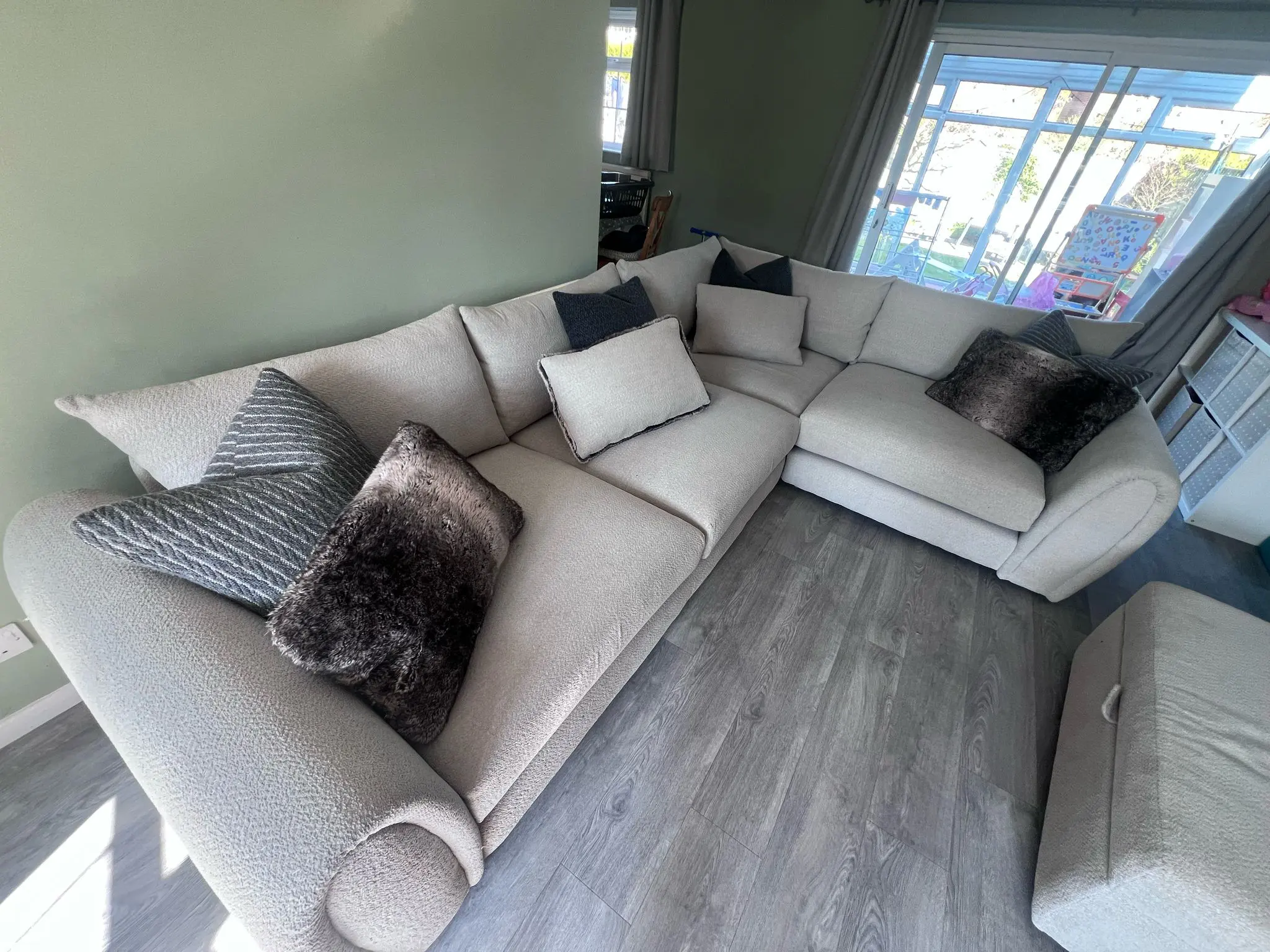 Sofology Marble Arch Corner Sofa Camden Plain Silver
