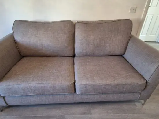 Grey fabic couch stainless steel legs