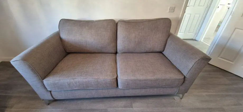 Grey fabic couch stainless steel legs
