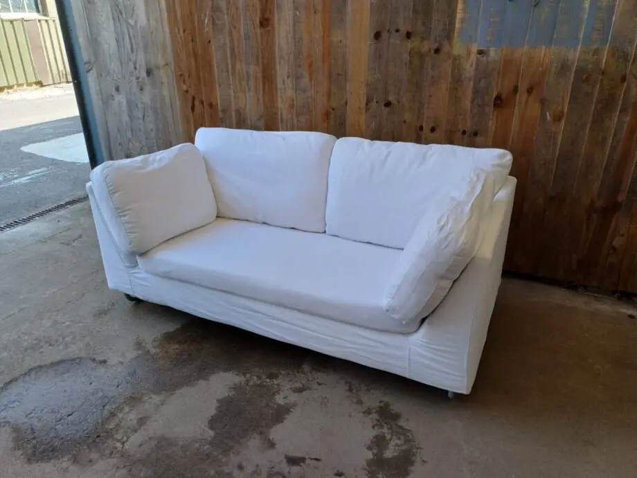 IKEA 2 Seater White Cotton Sofa #109